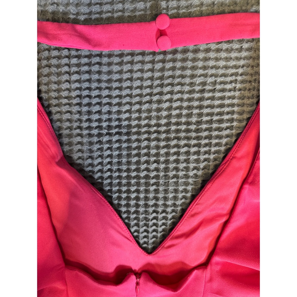 NWTs Party Wedding Hot Pink Ruffle V-Neck Comfort Dress Sz 12 Bold Barbi Ruffle - Picture 10 of 10